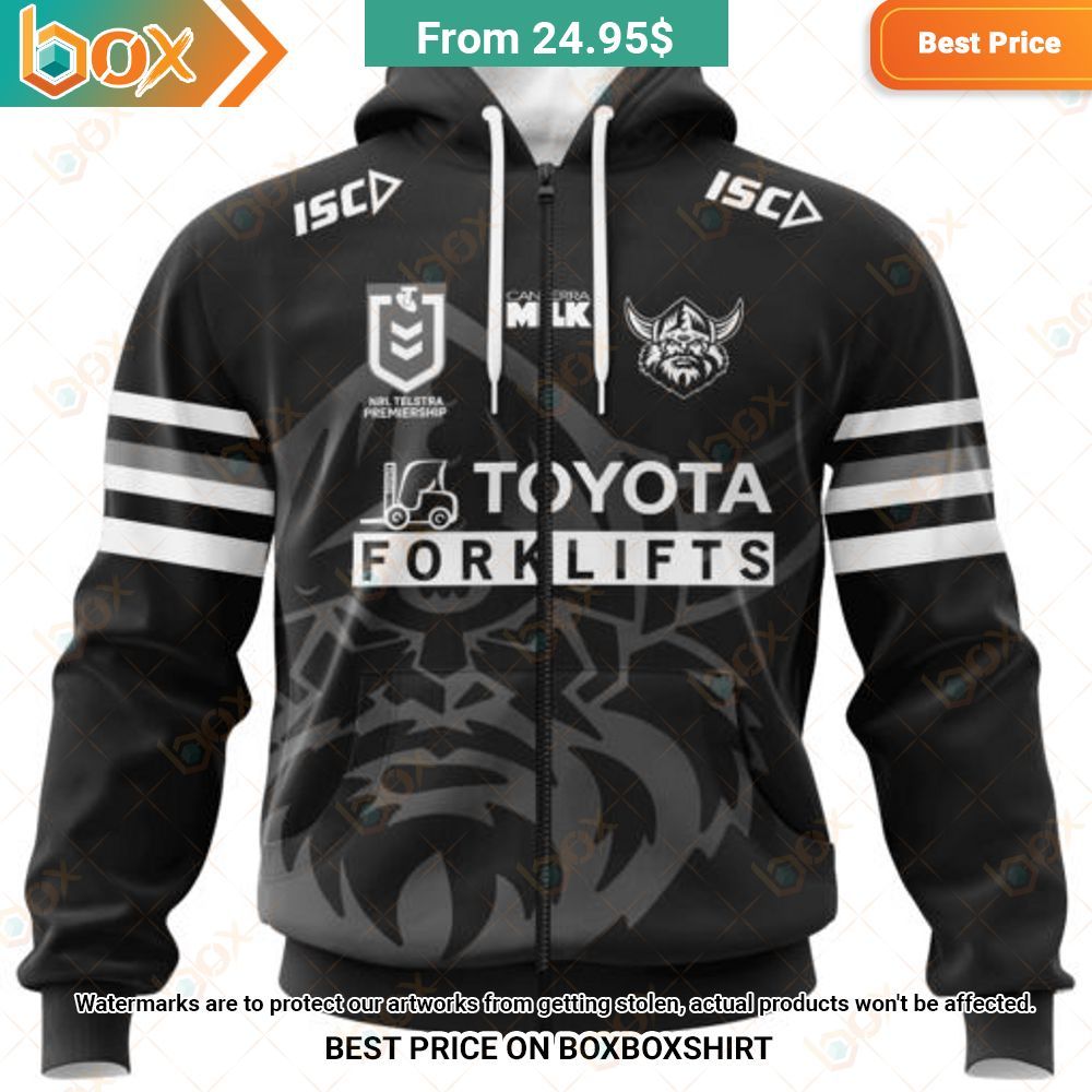 NRL Canberra Raiders Toyota Forklifts Special Monochrome Design Shirt Hoodie 8