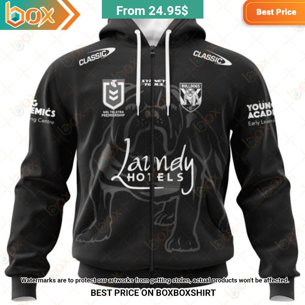 NRL Canterbury-Bankstown Bulldogs Laundy Hotels Special Monochrome Design Shirt Hoodie 8