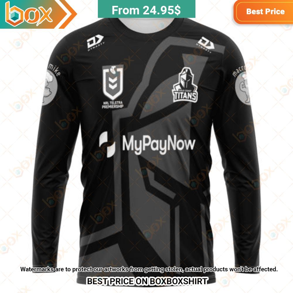 NRL Gold Coast Titans MyPayNow Special Monochrome Design Shirt Hoodie 10
