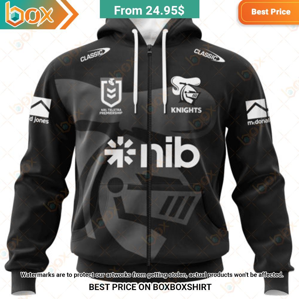 NRL Newcastle Knights nib Special Monochrome Design Shirt Hoodie 8