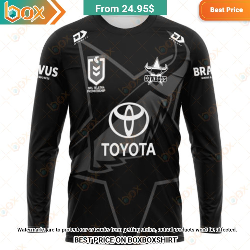NRL North Queensland Cowboys Toyota Special Monochrome Design Shirt Hoodie 10