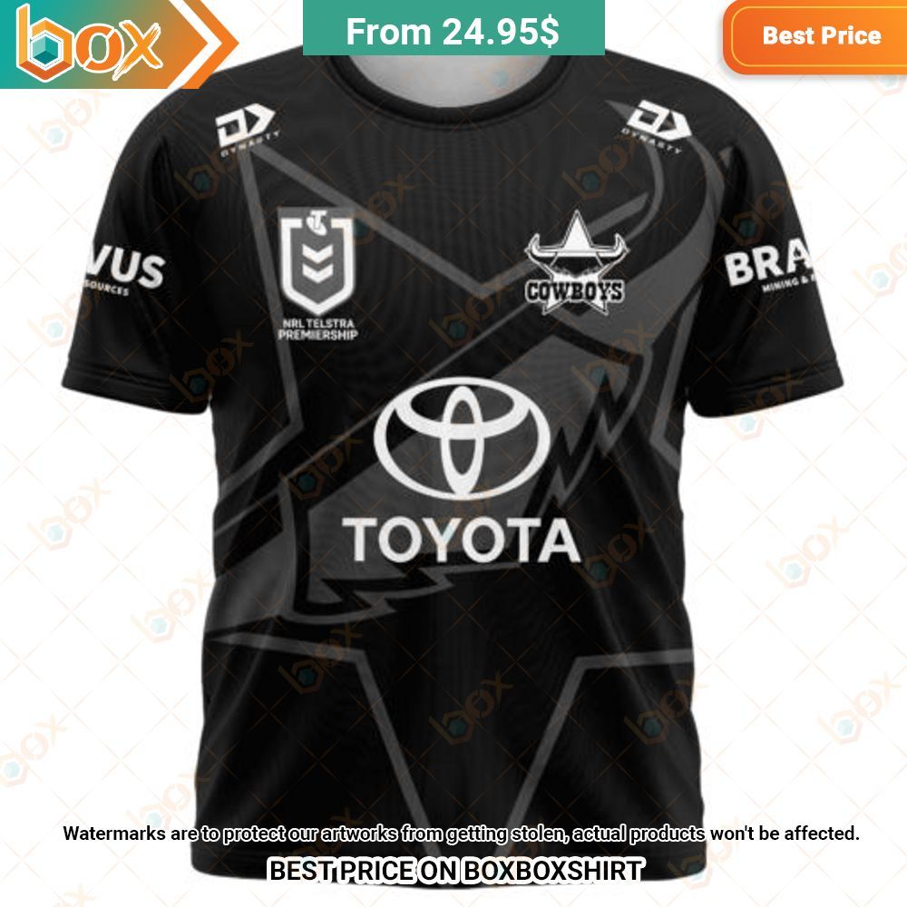 NRL North Queensland Cowboys Toyota Special Monochrome Design Shirt Hoodie 12