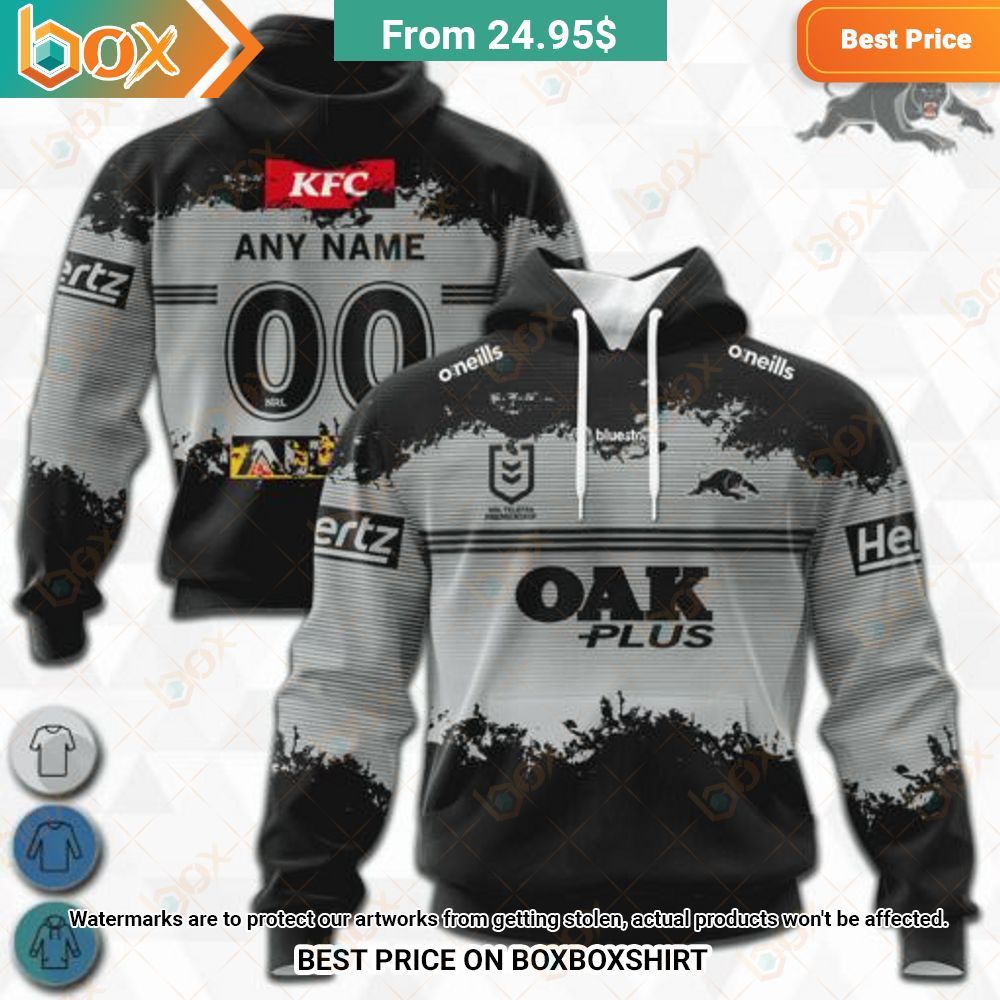 NRL Penrith Panthers OAK Plus Special Faded Design Shirt Hoodie 9