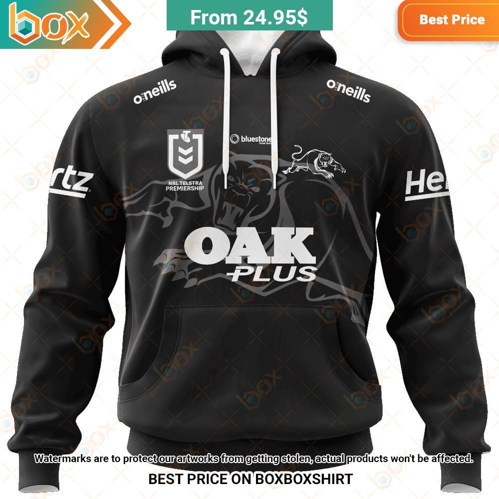 NRL Penrith Panthers OAK Plus Special Monochrome Design Shirt Hoodie 1