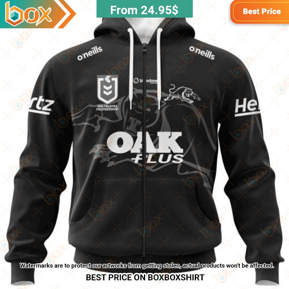 NRL Penrith Panthers OAK Plus Special Monochrome Design Shirt Hoodie 8