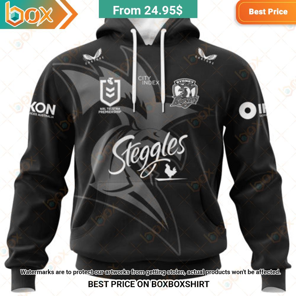 NRL Sydney Roosters Steggles Special Monochrome Design Shirt Hoodie 1