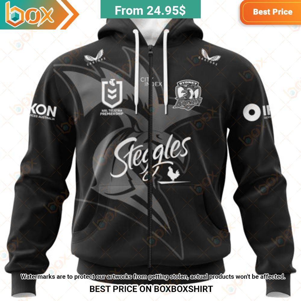 NRL Sydney Roosters Steggles Special Monochrome Design Shirt Hoodie 2