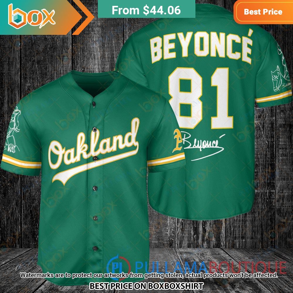 Oakland Athletics Beyonce Green Baseball Jersey 1