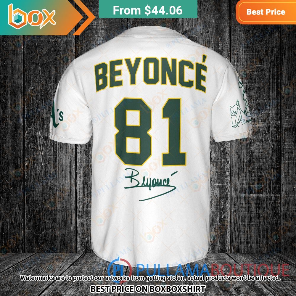 Oakland Athletics Beyonce White Baseball Jersey 10