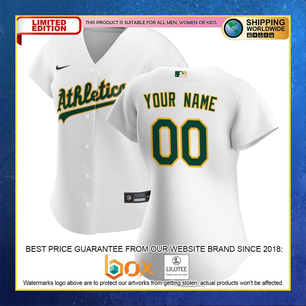 HOT OaklAthletics Women's Custom Name Number White Baseball Jersey Shirt 4