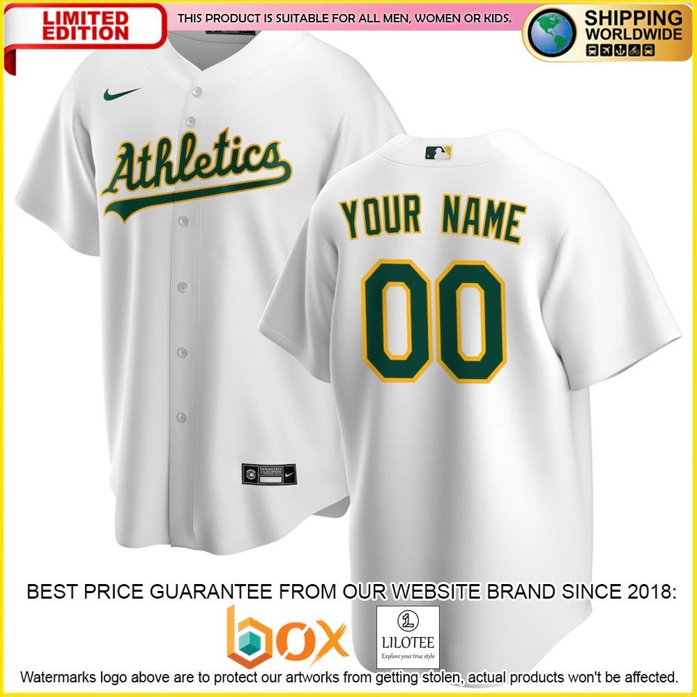 HOT OaklAthletics Team ike Custom Name Number White Baseball Jersey Shirt 1