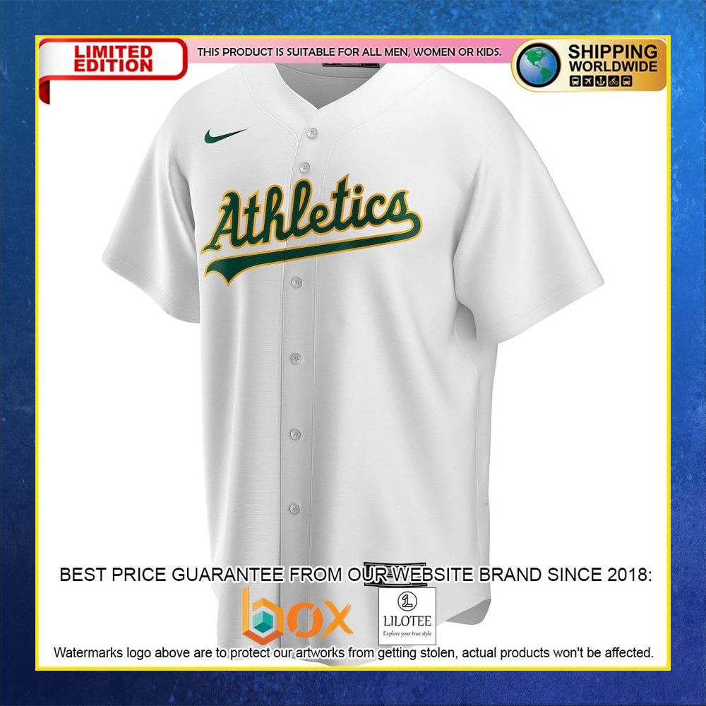HOT OaklAthletics Team ike Custom Name Number White Baseball Jersey Shirt 5