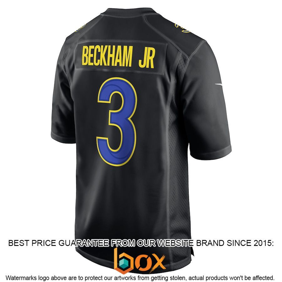 BEST Odell Beckham Jr. Los Angeles Rams Super Bowl LVI Bound Fashion Black Football Jersey 3