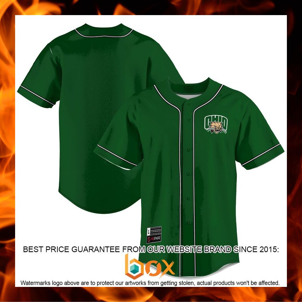 BEST Ohio Bobcats Green Baseball Jersey 8