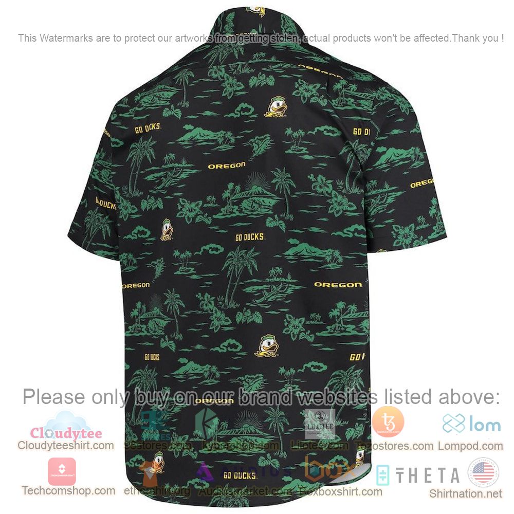 HOT Oregon Ducks Black Button-Up Hawaii Shirt 3