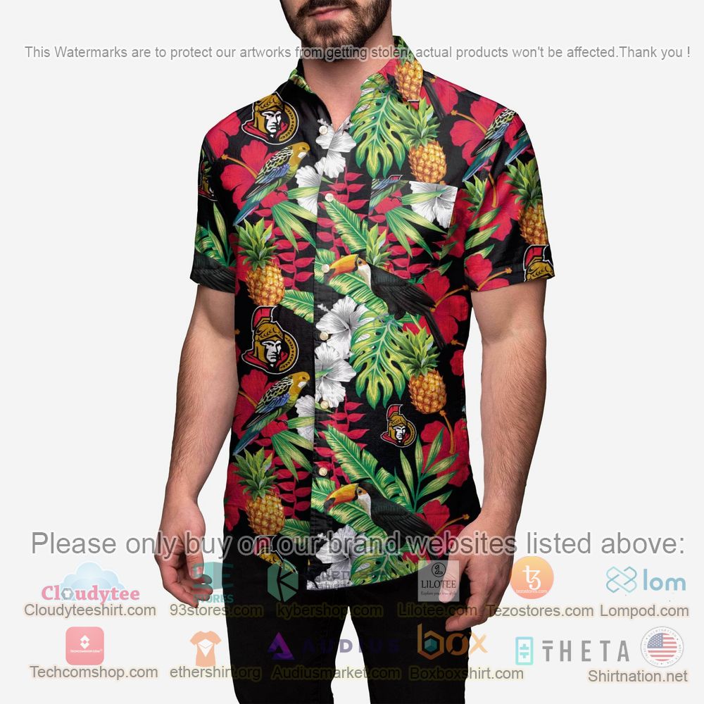 HOT Ottawa Senators Floral Button-Up Hawaii Shirt 2
