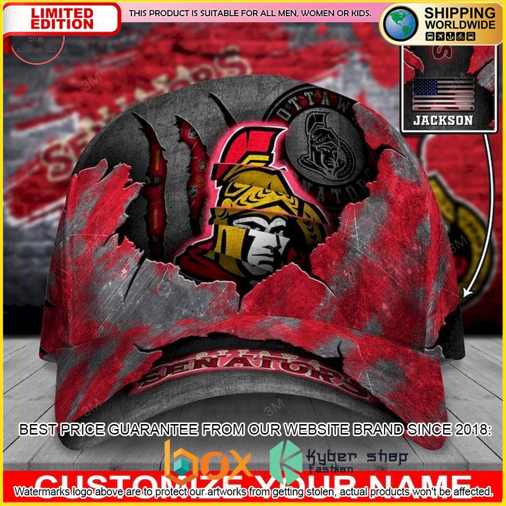 NEW Ottawa Senators Skull NHL Custom Name Cap Hat 1