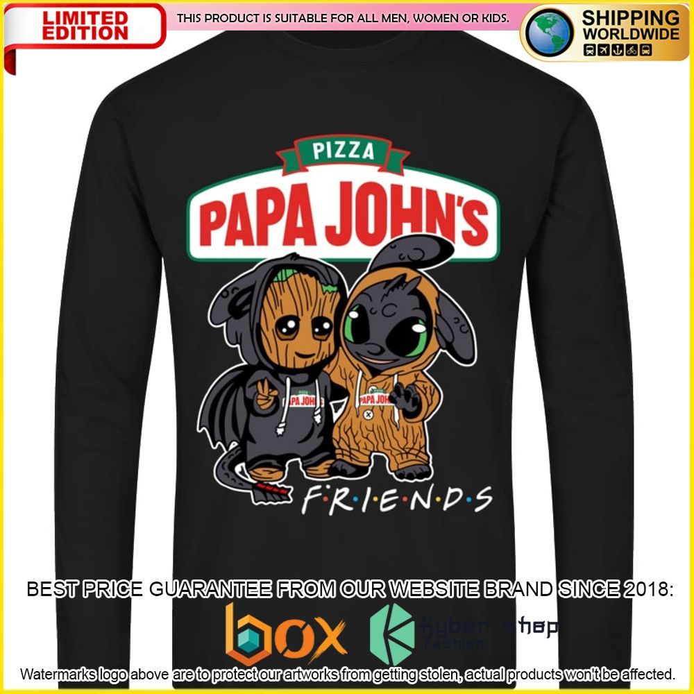 NEW Papa John's Pizza Baby Groot Stitch Friends 3D Hoodie, Shirt 4
