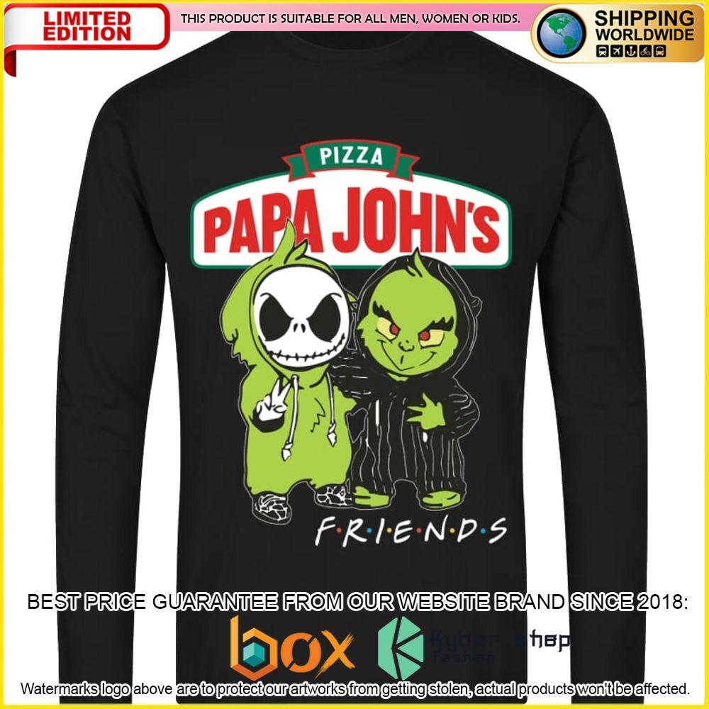 NEW Papa John's Pizza Jack Skelltington Grinch Friends 3D Hoodie, Shirt 4