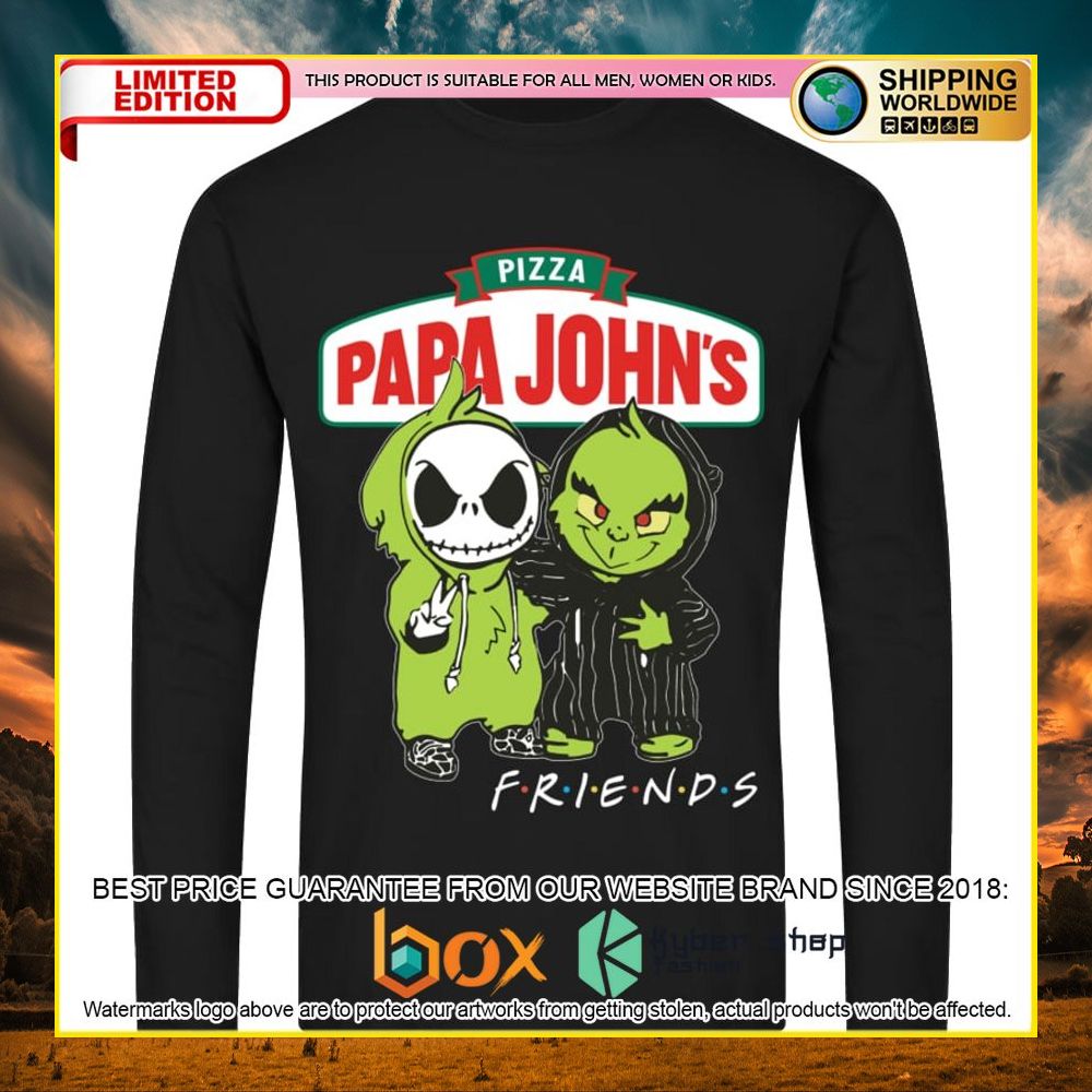 NEW Papa John's Pizza Jack Skelltington Grinch Friends 3D Hoodie, Shirt 12
