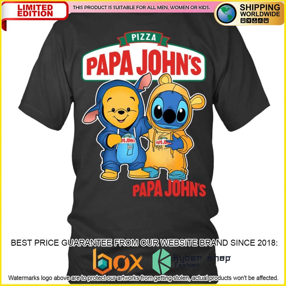 NEW Papa John's Pizza Winnie-the-Pooh Stitch 3D Hoodie, Shirt 1