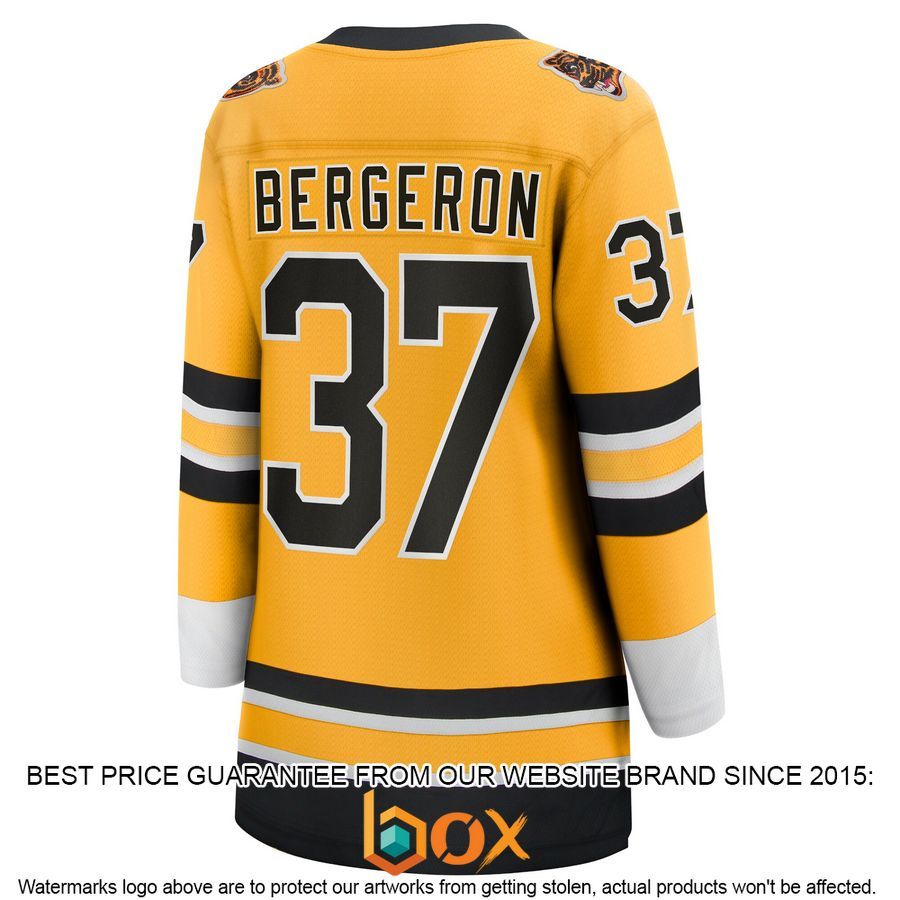 NEW Patrice Bergeron Boston Bruins Women's 2020/21 Special Edition Player Gold Hockey Jersey 3