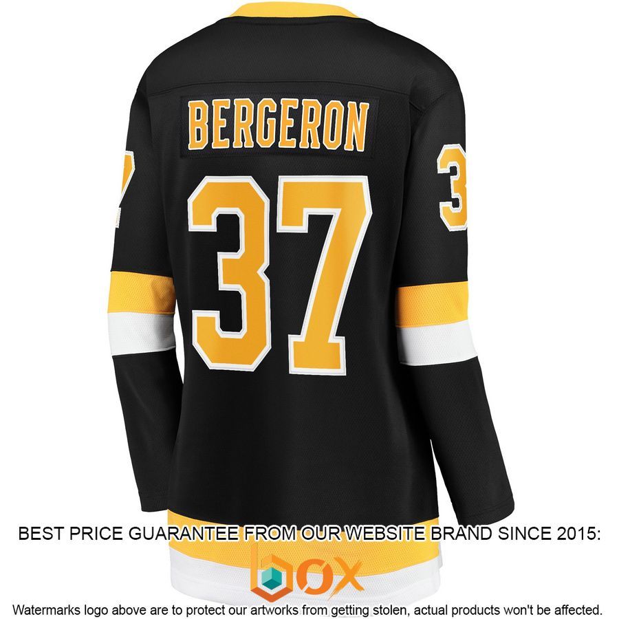 NEW Patrice Bergeron Boston Bruins Women's Captain Alternate Premier Player Black Hockey Jersey 3
