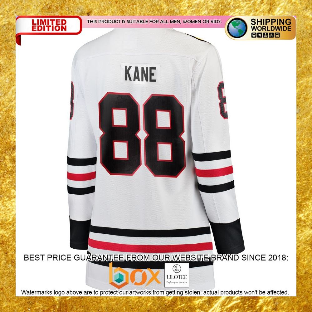 NEW Patrick Kane Chicago Blackhawks Women's Player White Hockey Jersey 8