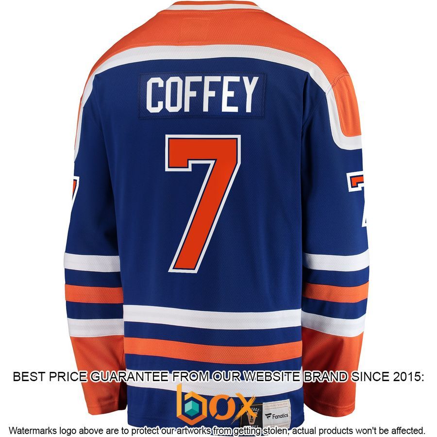 NEW Paul Coffey Edmonton Oilers Premier Retired Player Blue Hockey Jersey 3