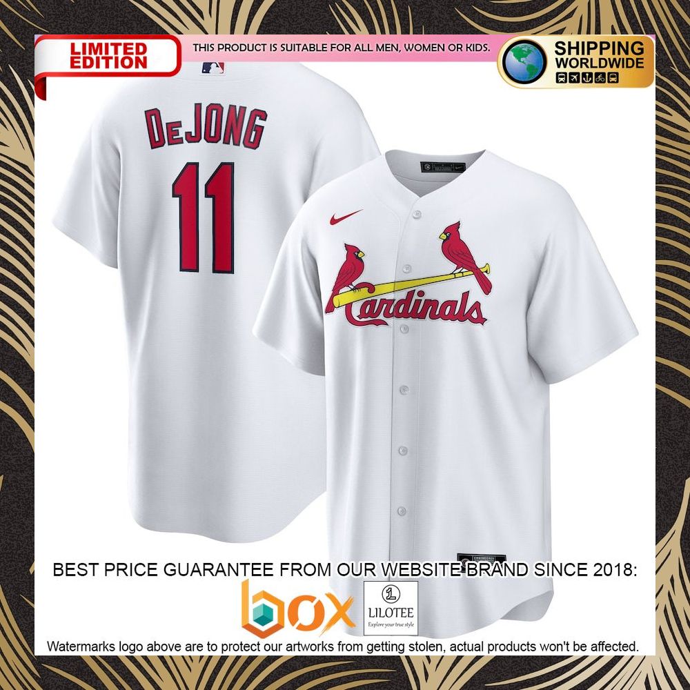 NEW Paul DeJong St. Louis Cardinals Home Official Replica Player White Baseball Jersey 4