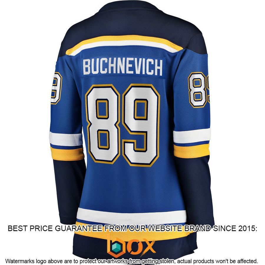 NEW Pavel Buchnevich St. Louis Blues Women's Home Player Blue Hockey Jersey 3