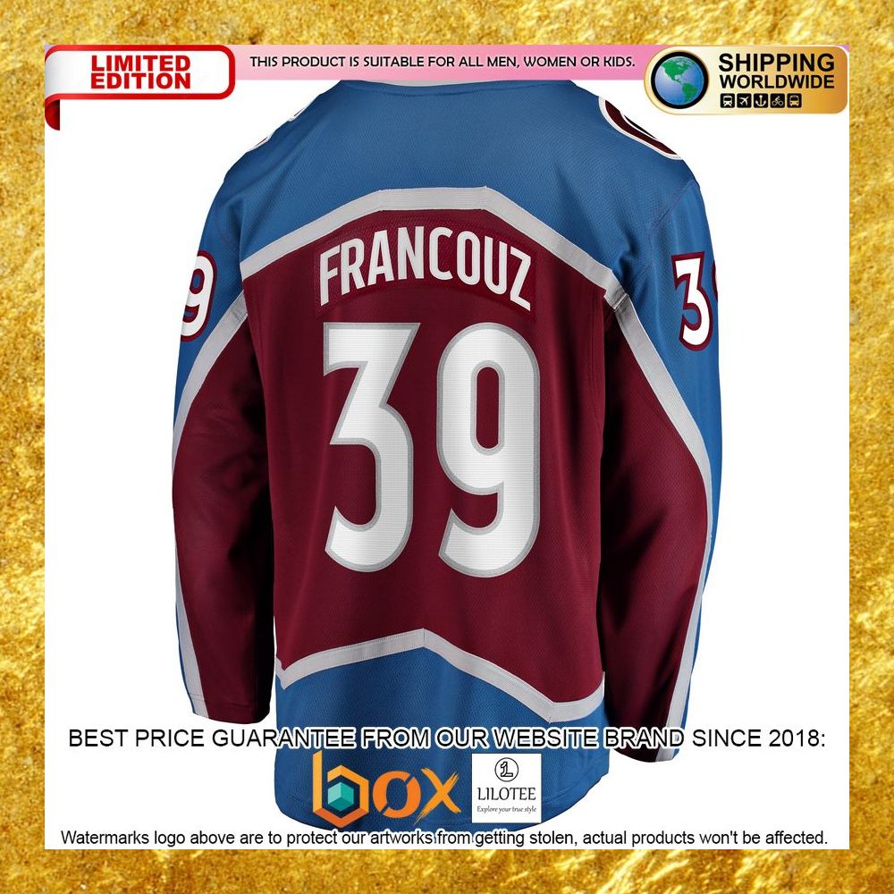 NEW Pavel Francouz Colorado Avalanche Player Burgundy Hockey Jersey 7