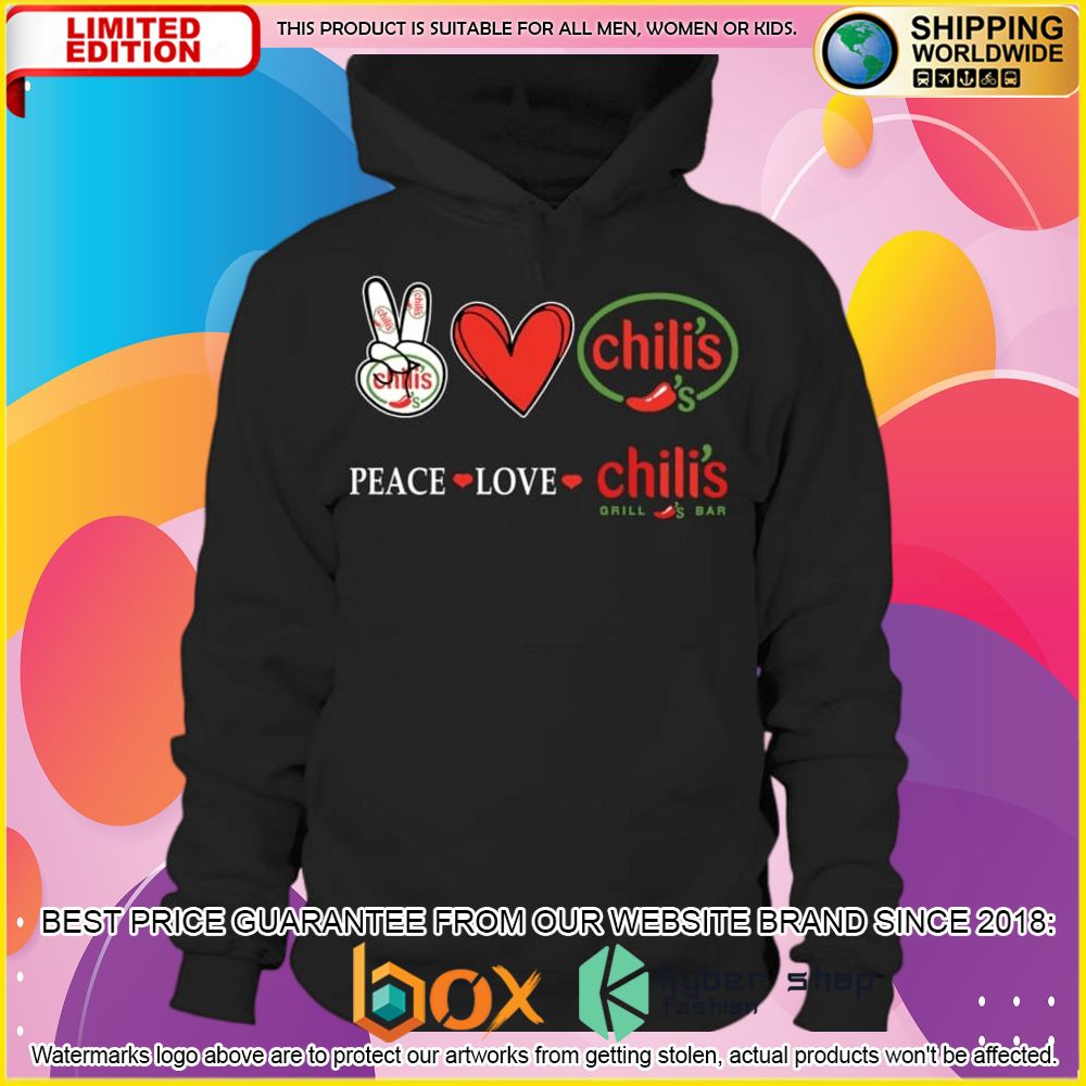 NEW Peace Love Chili's 3D Hoodie, Shirt 6