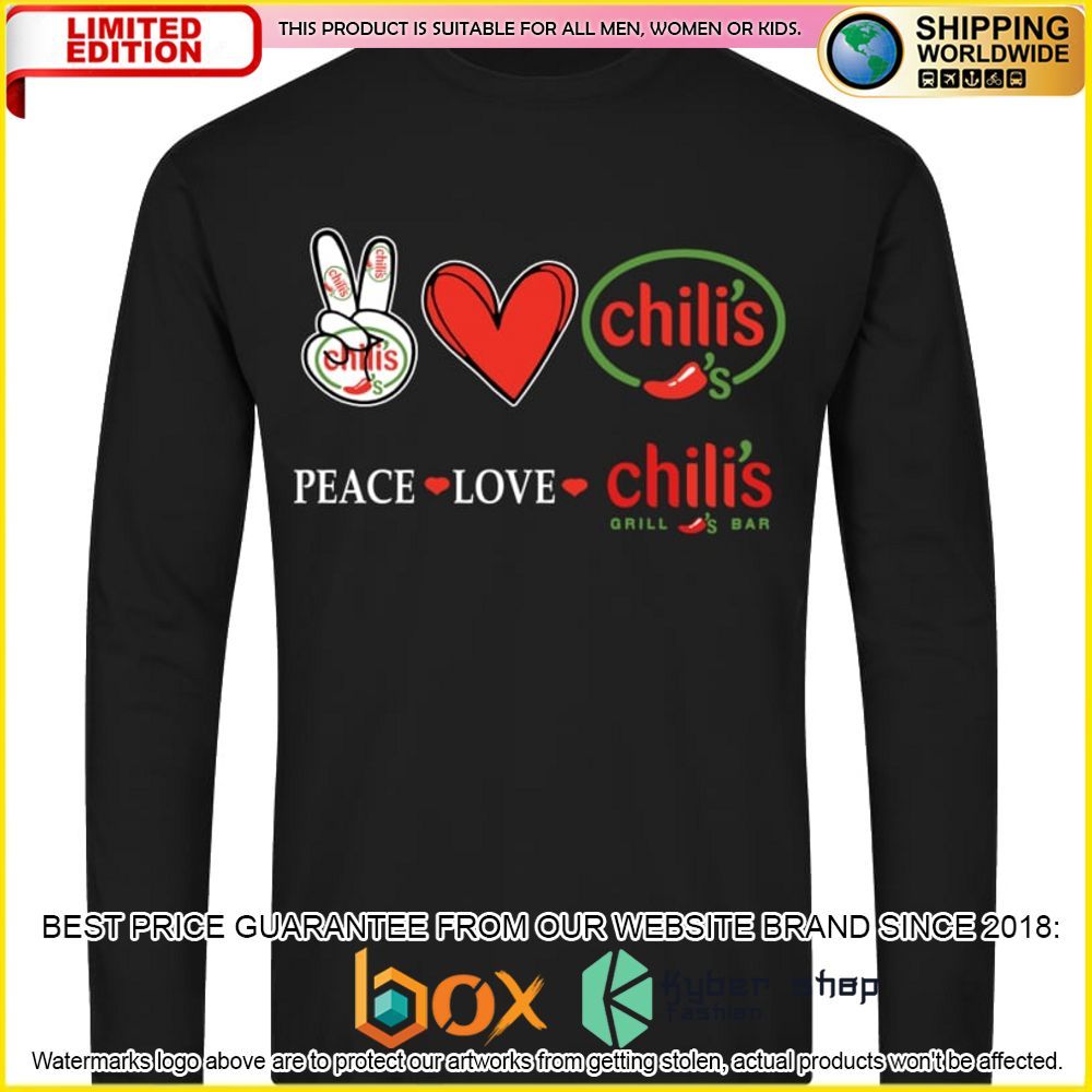 NEW Peace Love Chili's 3D Hoodie, Shirt 4