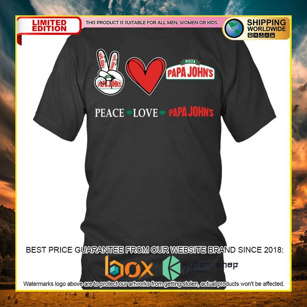 NEW Peace Love Papa John's Pizza 3D Hoodie, Shirt 9