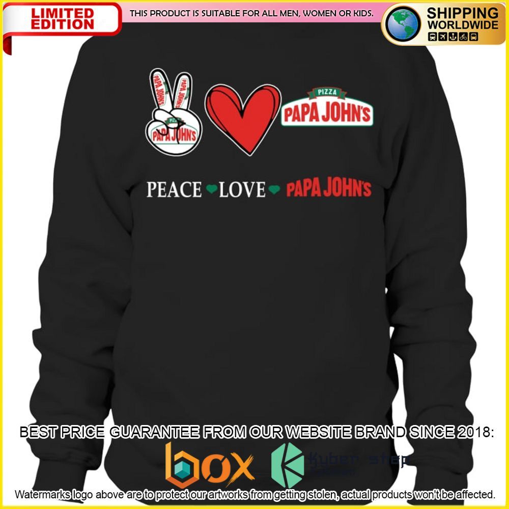 NEW Peace Love Papa John's Pizza 3D Hoodie, Shirt 3
