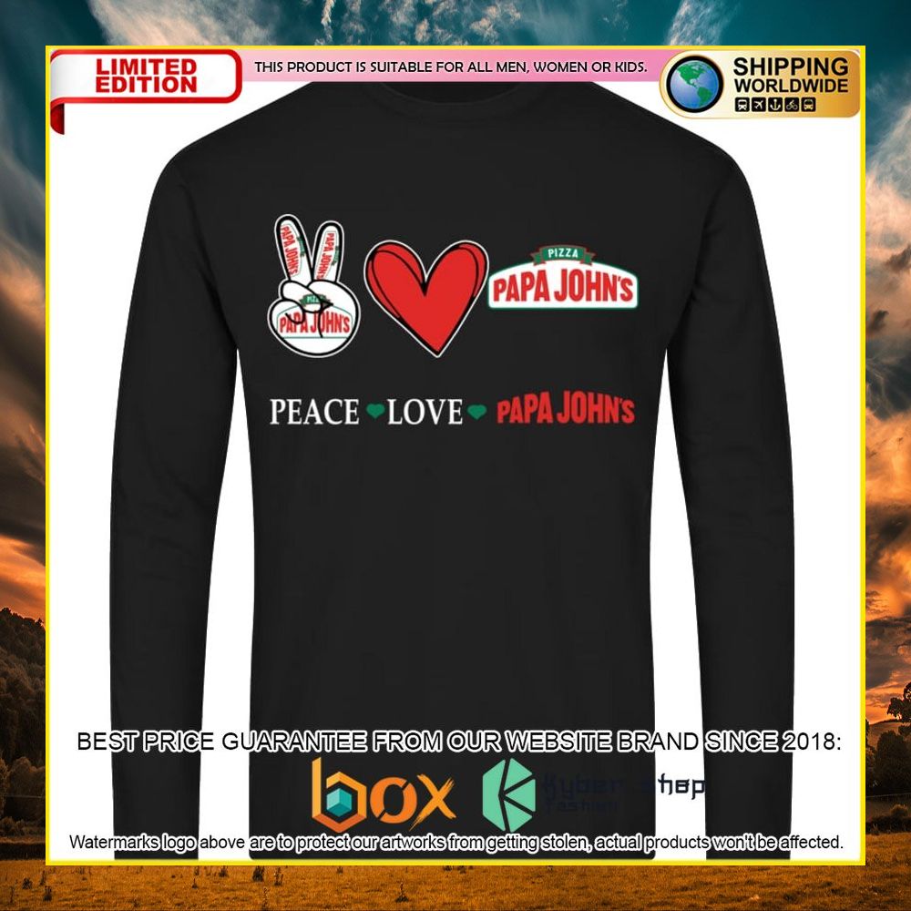 NEW Peace Love Papa John's Pizza 3D Hoodie, Shirt 12