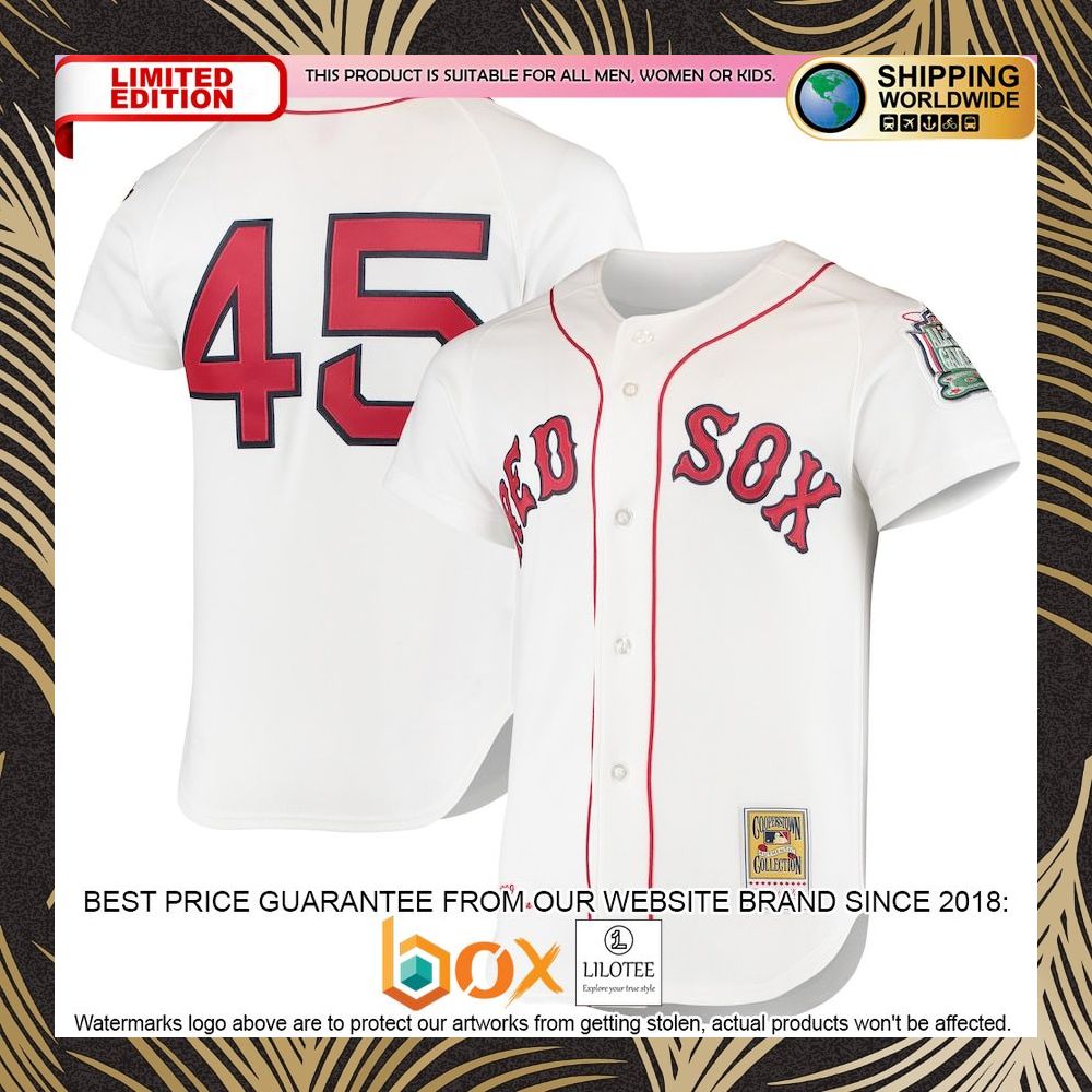 NEW Pedro Martinez Boston Red Sox Mitchell & Ness 1999 Cooperstown Collection Home Authentic White Baseball Jersey 4