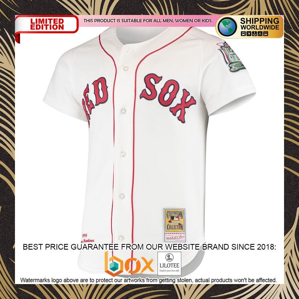 NEW Pedro Martinez Boston Red Sox Mitchell & Ness 1999 Cooperstown Collection Home Authentic White Baseball Jersey 5