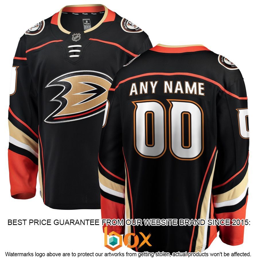 NEW Personalized Anaheim Ducks Home Black Hockey Jersey 1