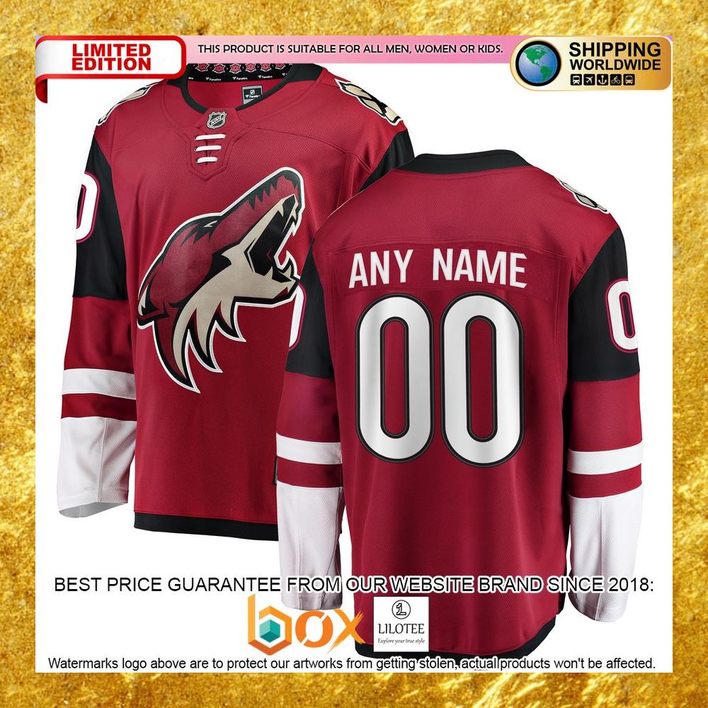 NEW Personalized Arizona Coyotes Home Red Hockey Jersey 6