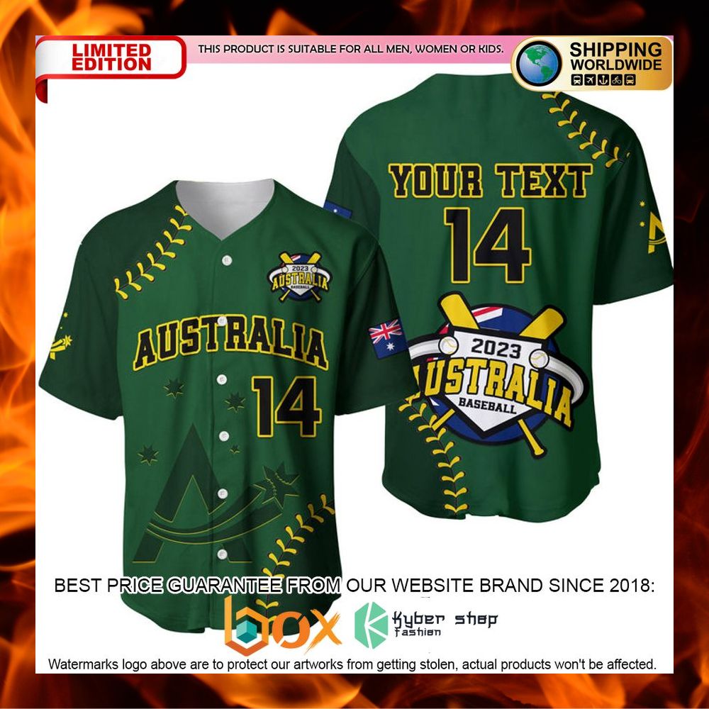 NEW Customized Australia Go Aussie Baseball Jersey 3