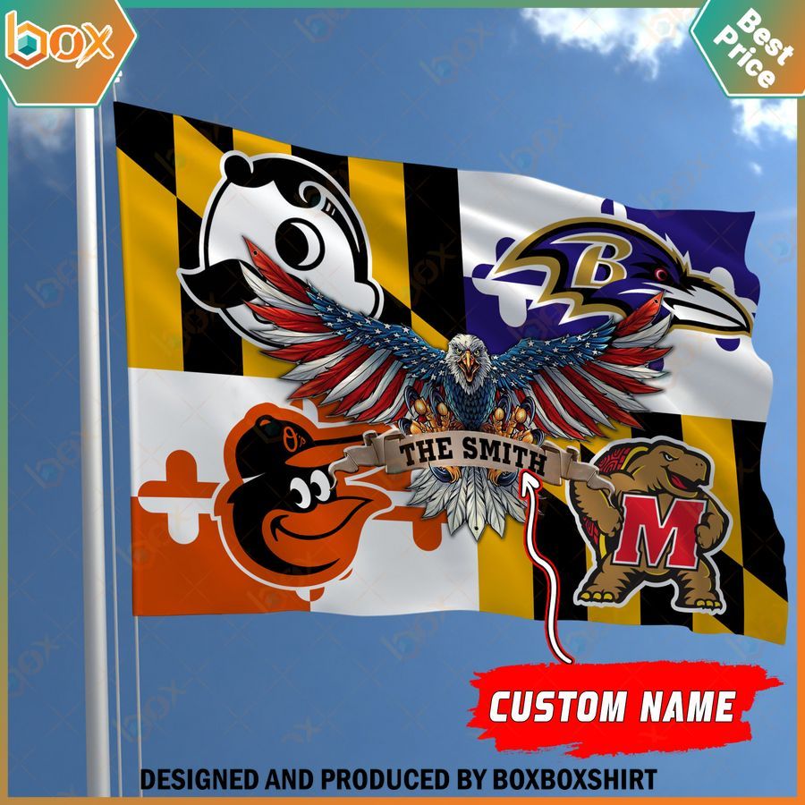 Personalized Baltimore Sports Collection Eagle Flag 4