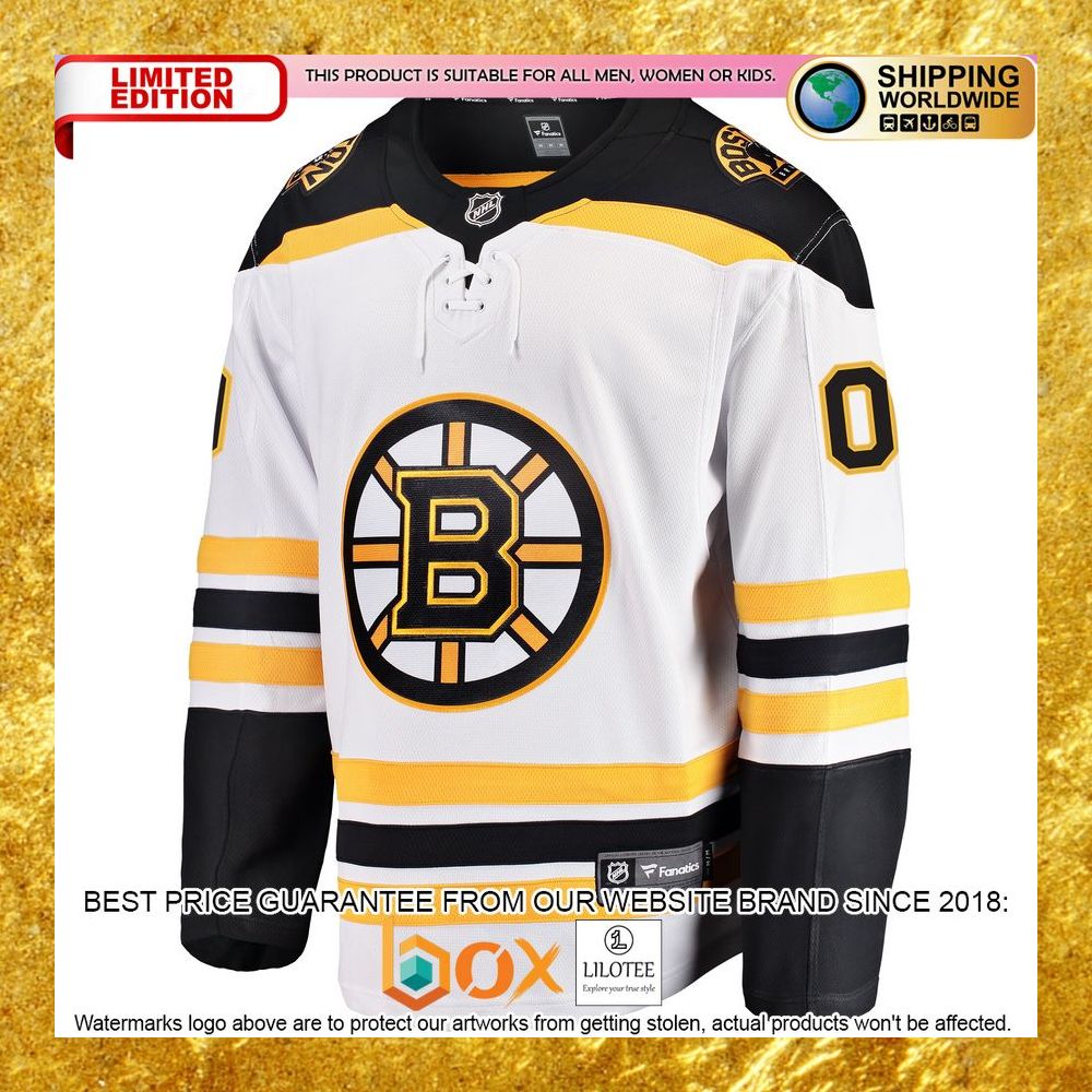 NEW Personalized Boston Bruins Away White Hockey Jersey 7