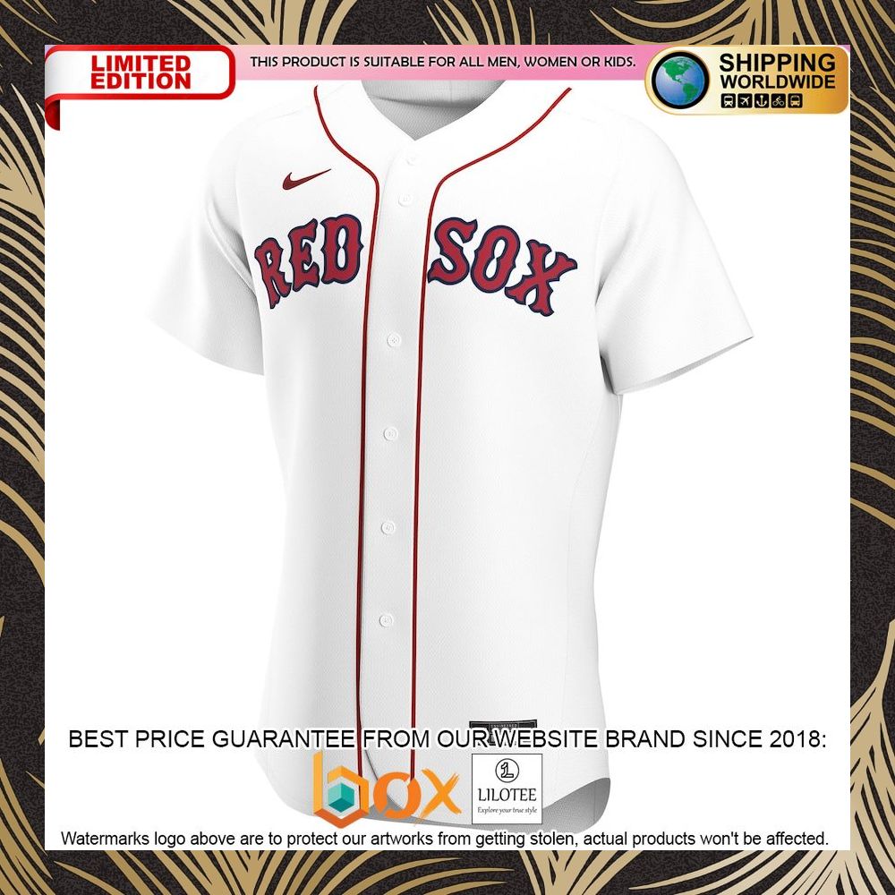 NEW Personalized Boston Red Sox Home PickAPlayer Retired Roster Authentic White Baseball Jersey 5