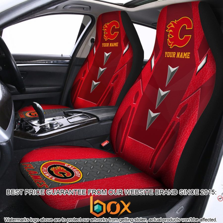 BEST Personalized Calgary Flames Car Seat Covers 8