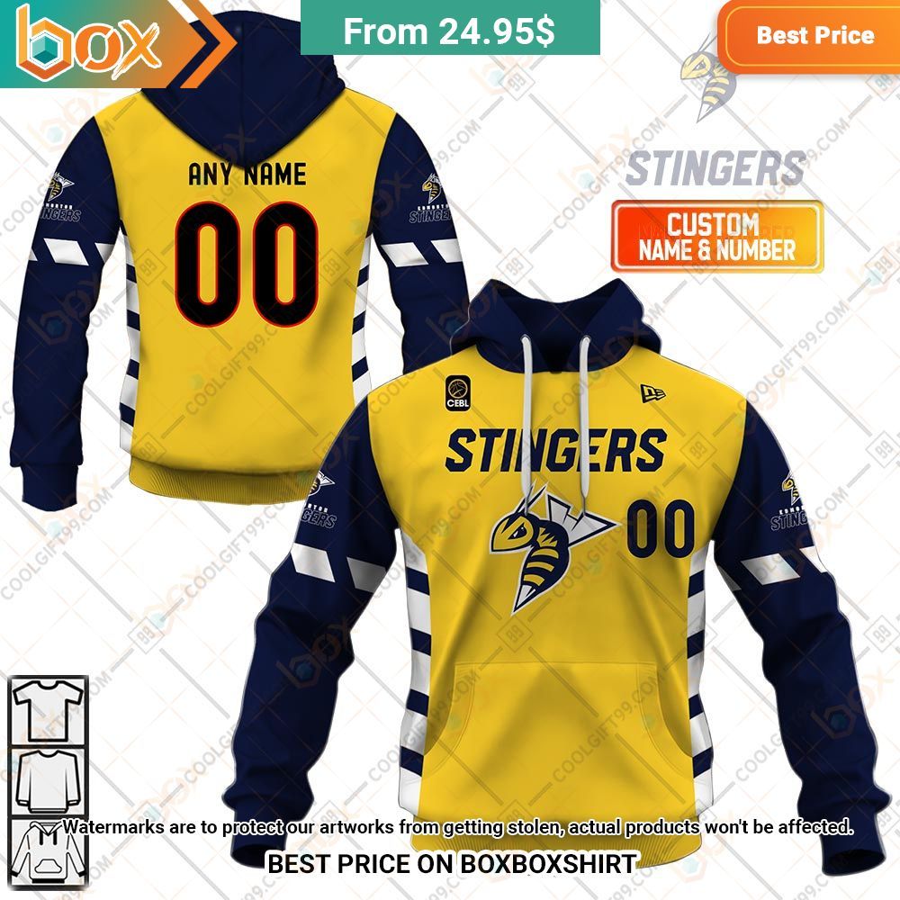 Personalized CEBL Edmonton Stingers Away Jersey Style Shirt Hoodie 1