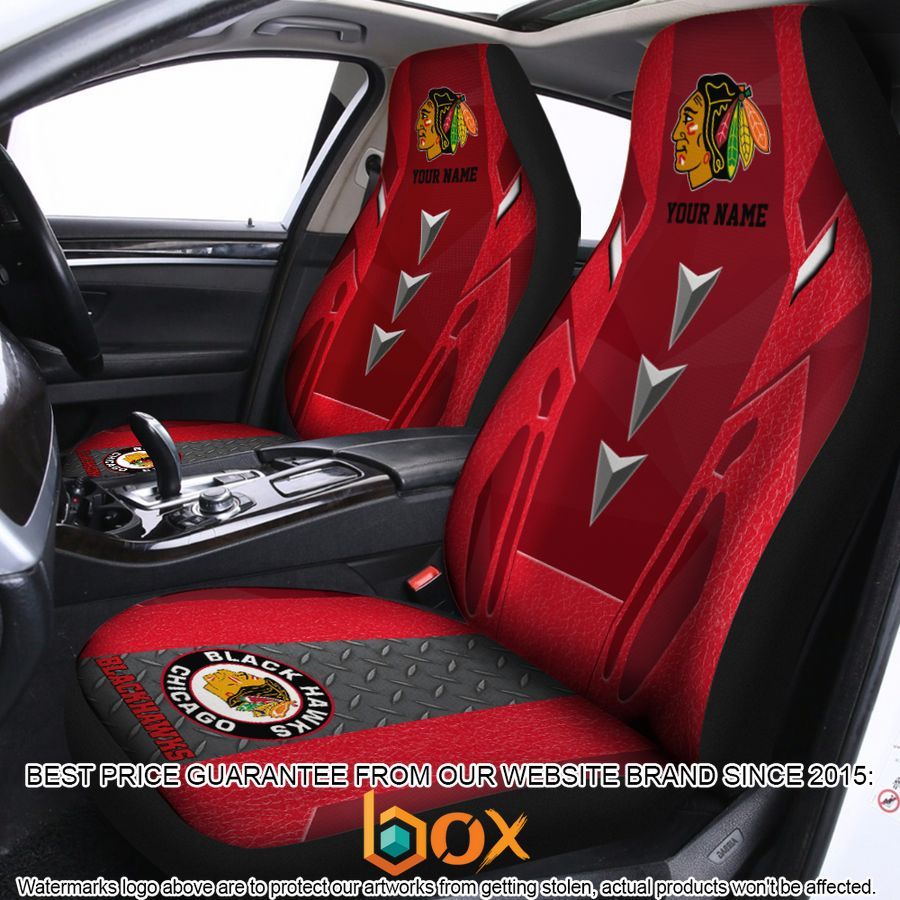 BEST Personalized Chicago Blackhawks Car Seat Covers 8