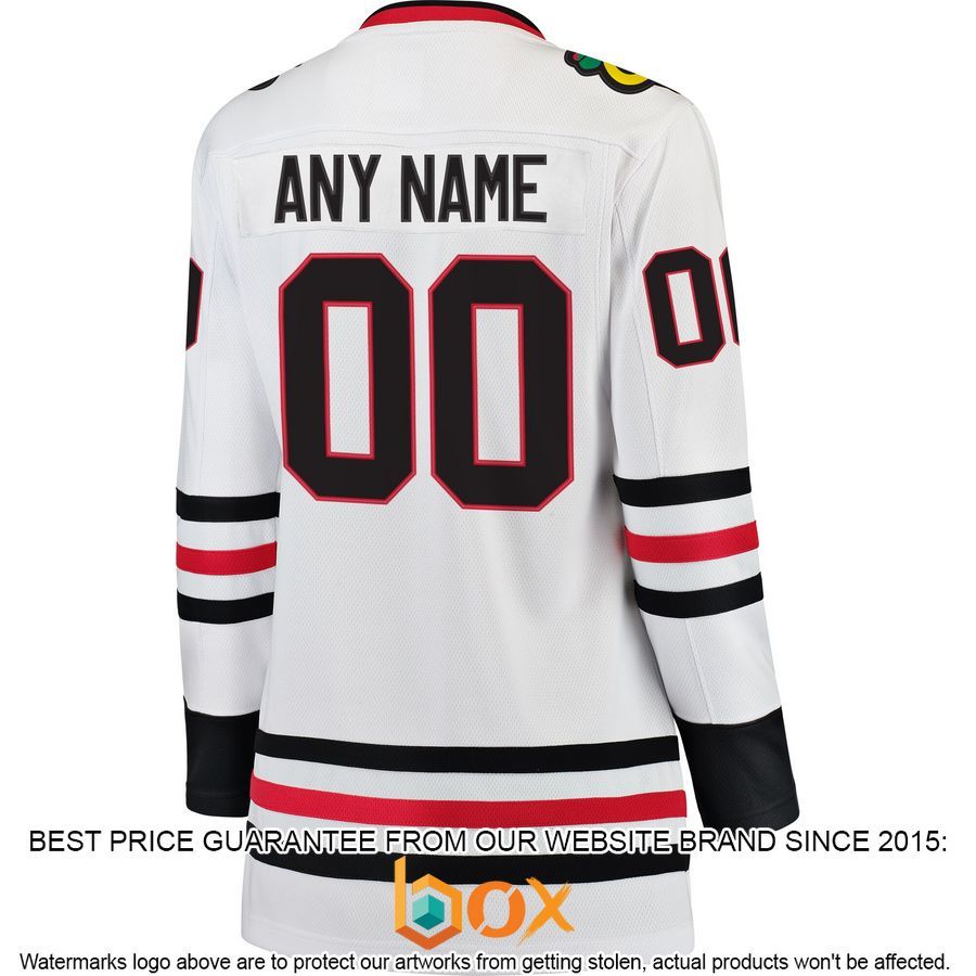 NEW Personalized Chicago Blackhawks Women's Away White Hockey Jersey 3