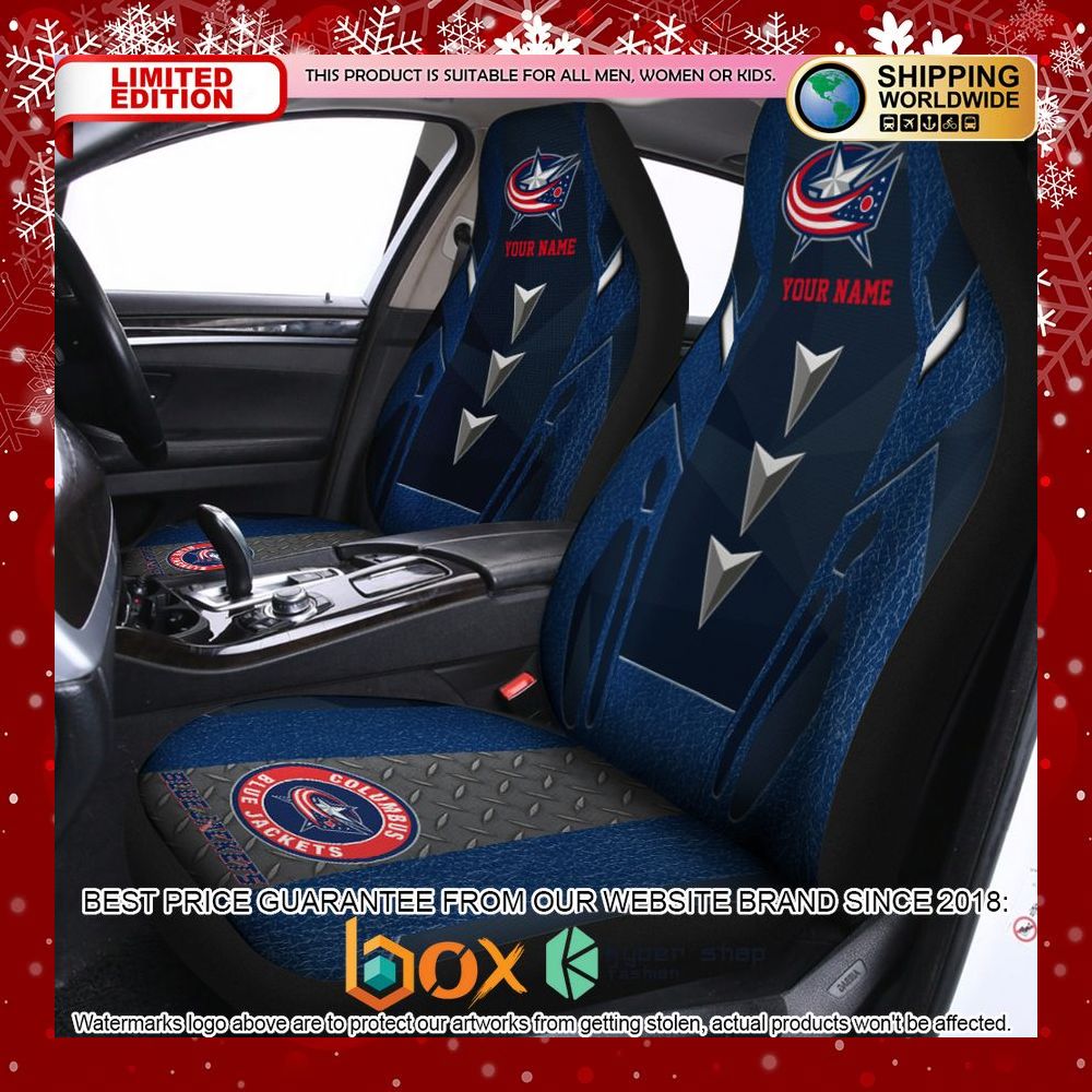 BEST Personalized Columbus Blue Jackets Car Seat Covers 2